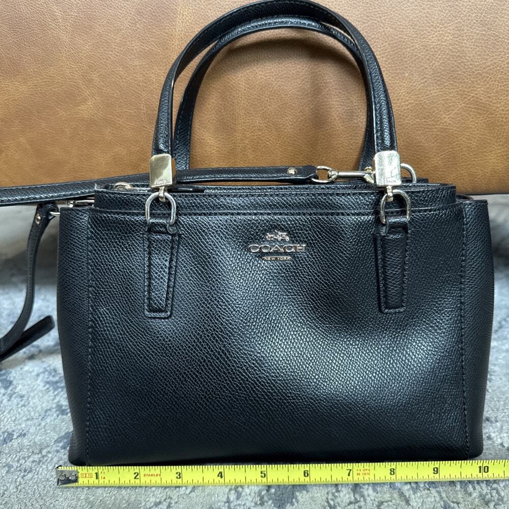 Coach Crossgrain Leather Mini Christie Carryall Satchel F36704 Black - Picture 2 of 11